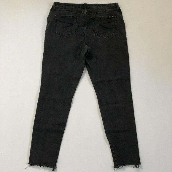 Seven7 Women's Black Dark Wash Mid Rise Skinny Jeans Regular Fit 16 34x27 - Picture 12 of 12